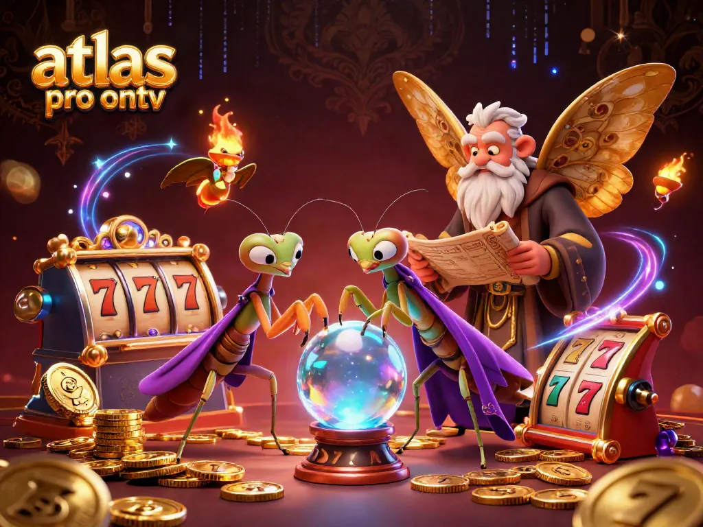 Plongez dans l'univers de atlas pro ontv avec cette illustration captivante révélant un casino animé rempli de richesses.